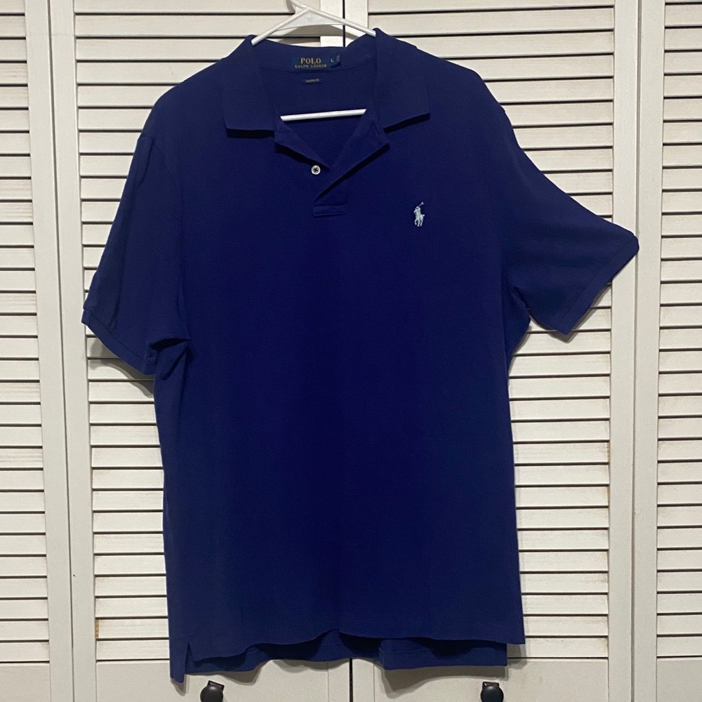 Polo Ralph Lauren Navy  Classic Fit Polo With Pony Logo  Size L